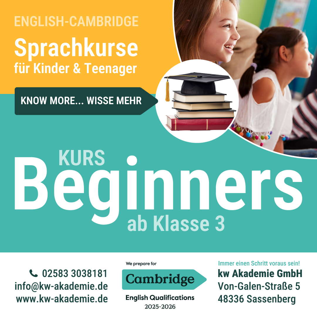 Cambridge Beginners ab Klasse 1, kw Akademie, Sassenberg